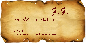 Forró Fridolin névjegykártya